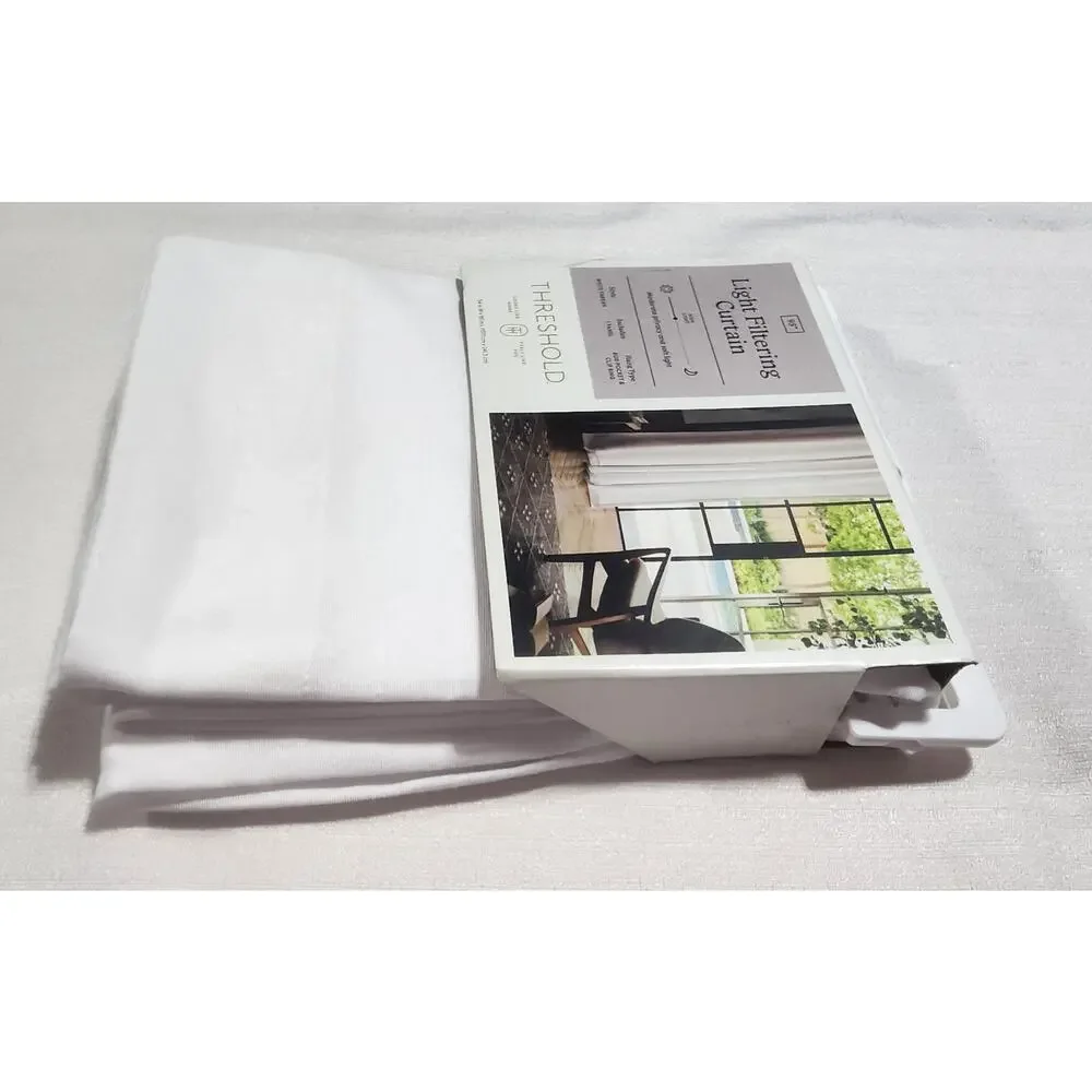 Threshold light filtering curtain L 54'' x W 95'' white Farrah